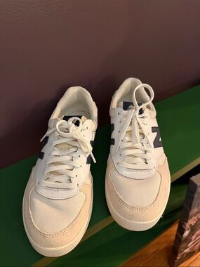 New Balance Court Line Cream & Navy Sneakers
